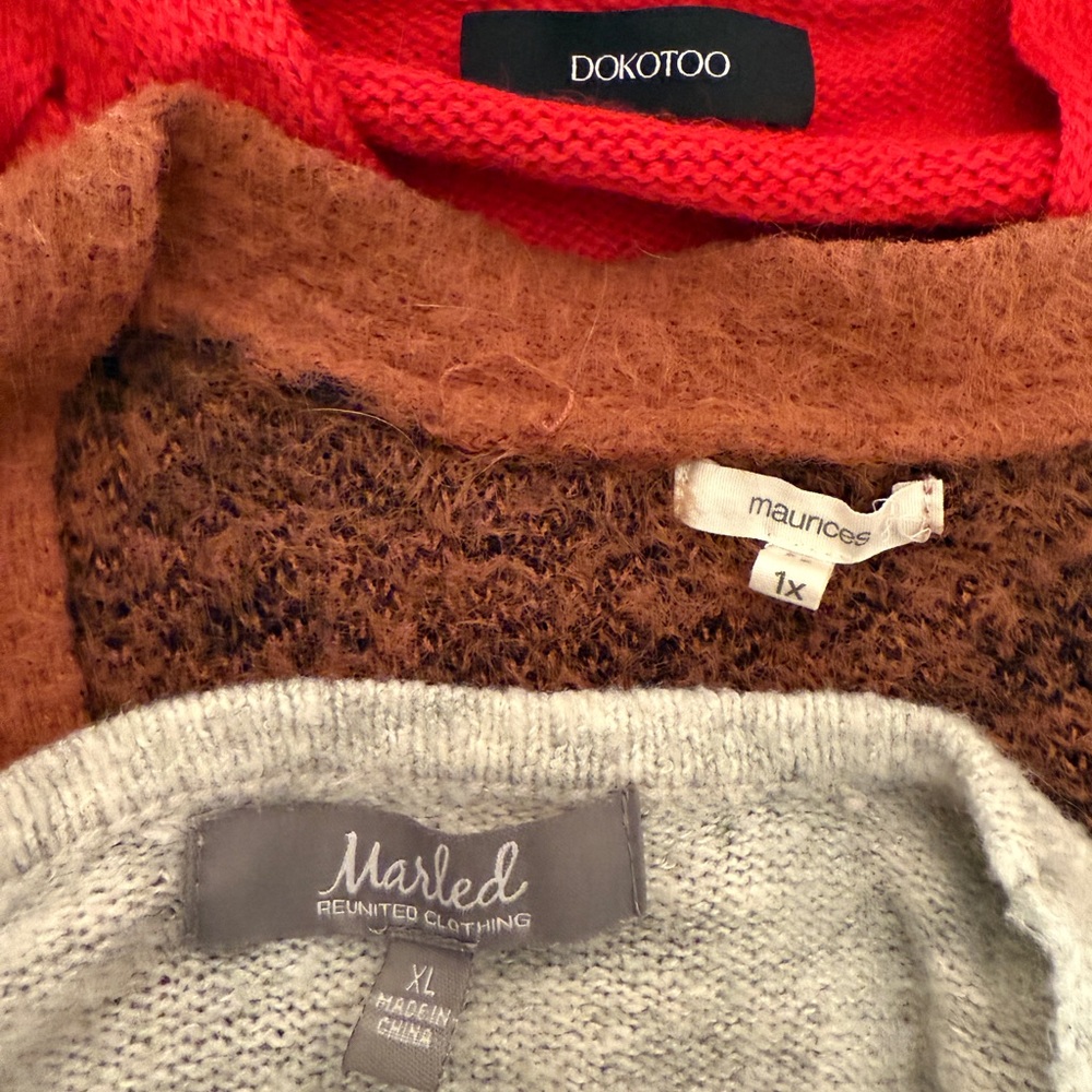 Maurices Cozy Cardigan Collection - Red, Brown, Gray. Size XL. - Picture 2 of 9